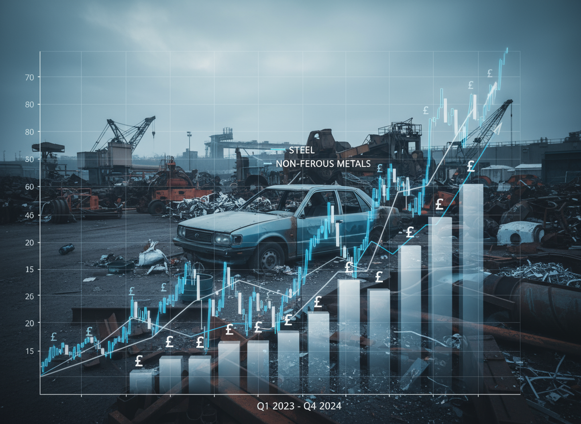 showing-rising-and-falling-metal-price-trends-with-a-scrap-car